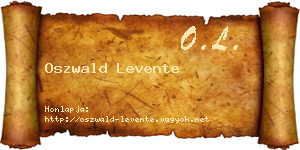 Oszwald Levente névjegykártya